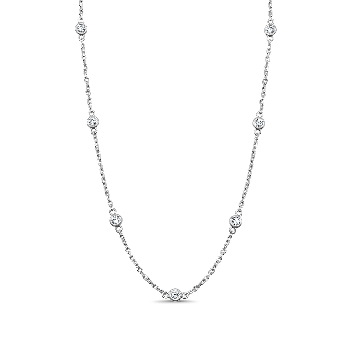 Diamond Bezel Station Necklace