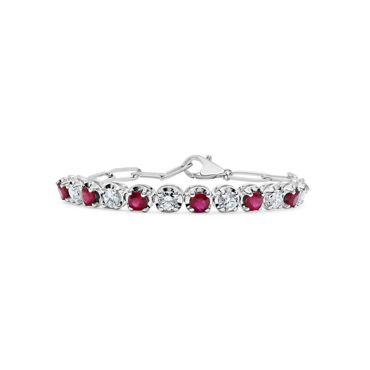 Red Sapphire and Diamond Bracelet