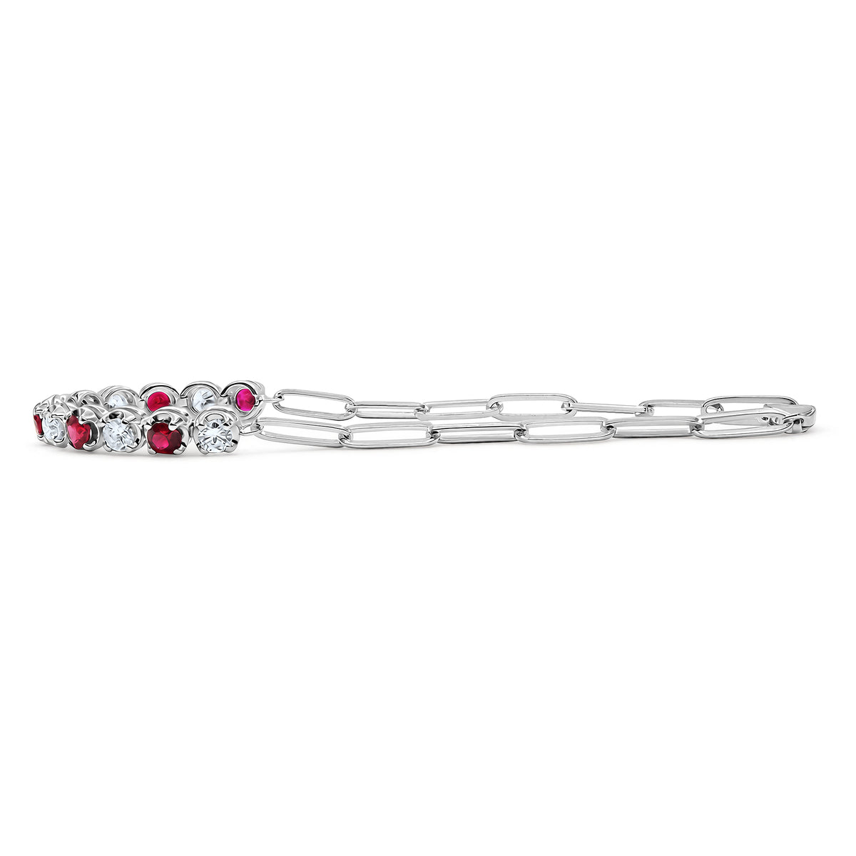 Red Sapphire and Diamond Bracelet