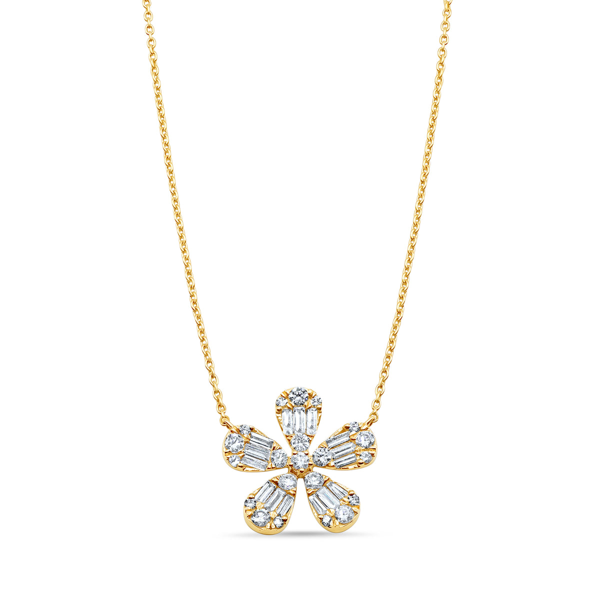 Single Flower Diamond Pendant