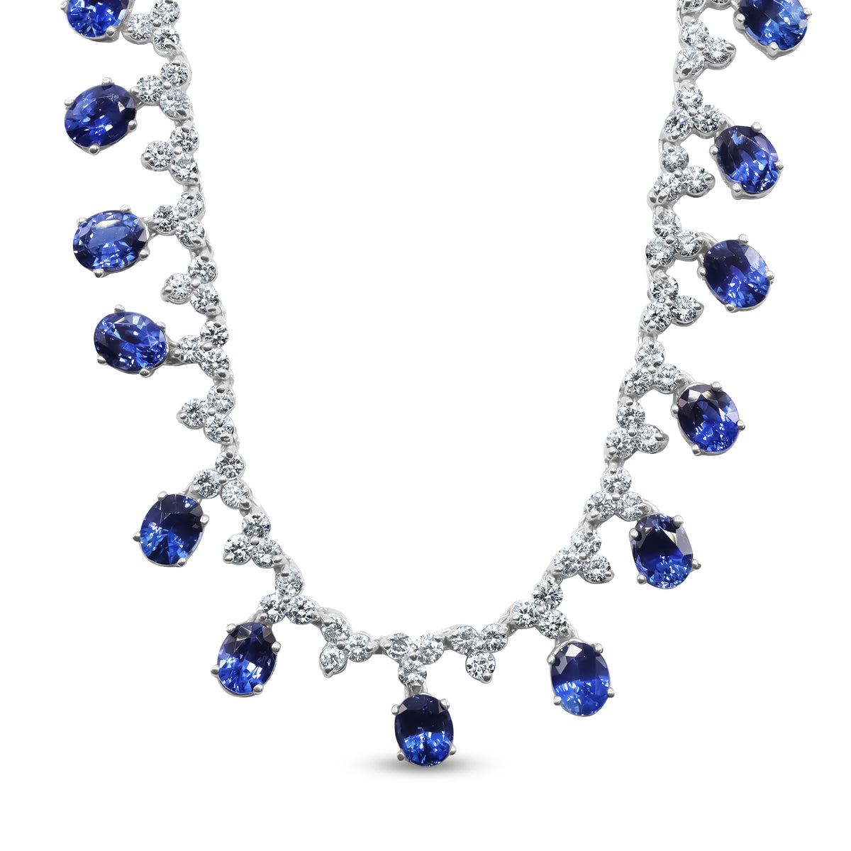 Diamond and Blue Sapphire Necklace