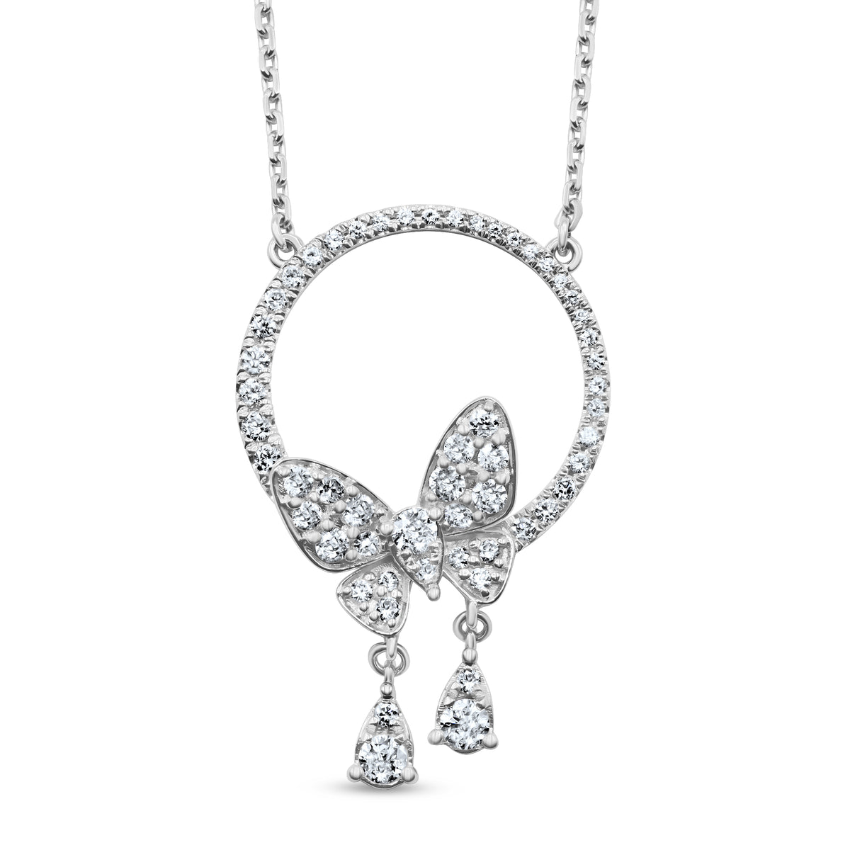 Diamond Butterfly Pendant With Chain