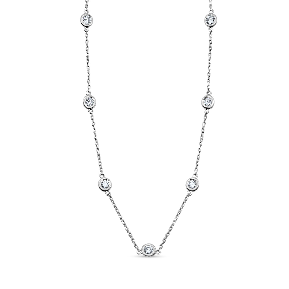 Diamond Bezel Station Necklace