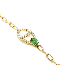 Load image into Gallery viewer, Diamond and green garnet bracelet (SKU B048)