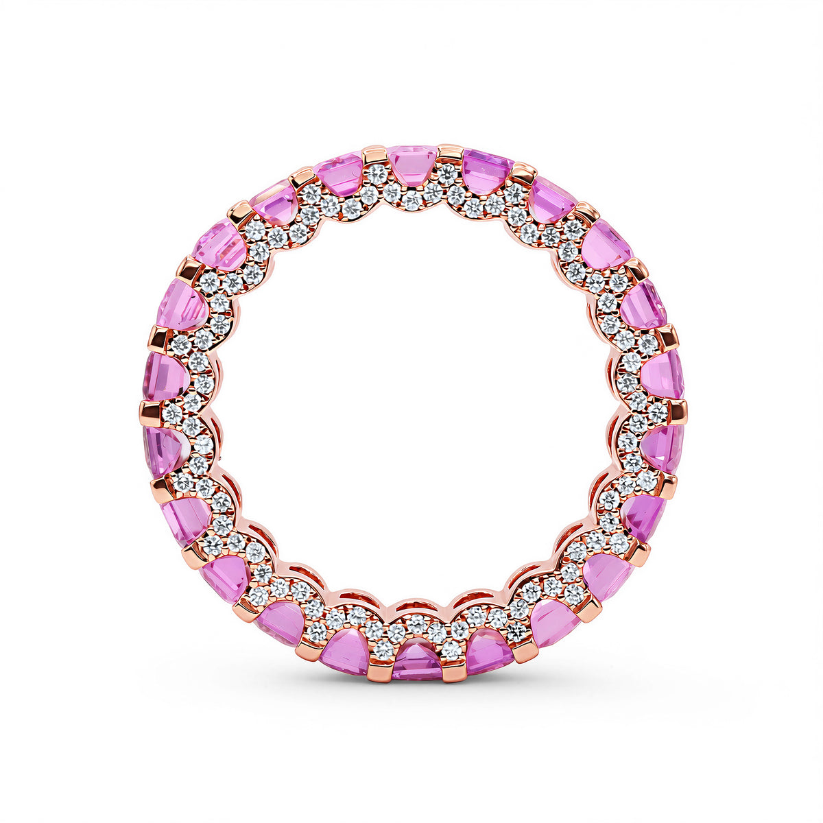 Pink Gemstone & Diamond Eternity Band