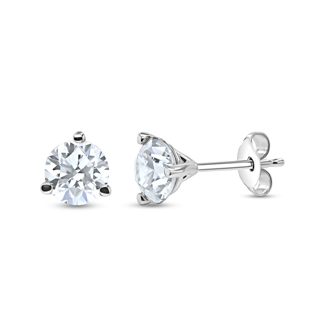 1.25 CTW Round Diamond Stud Earrings