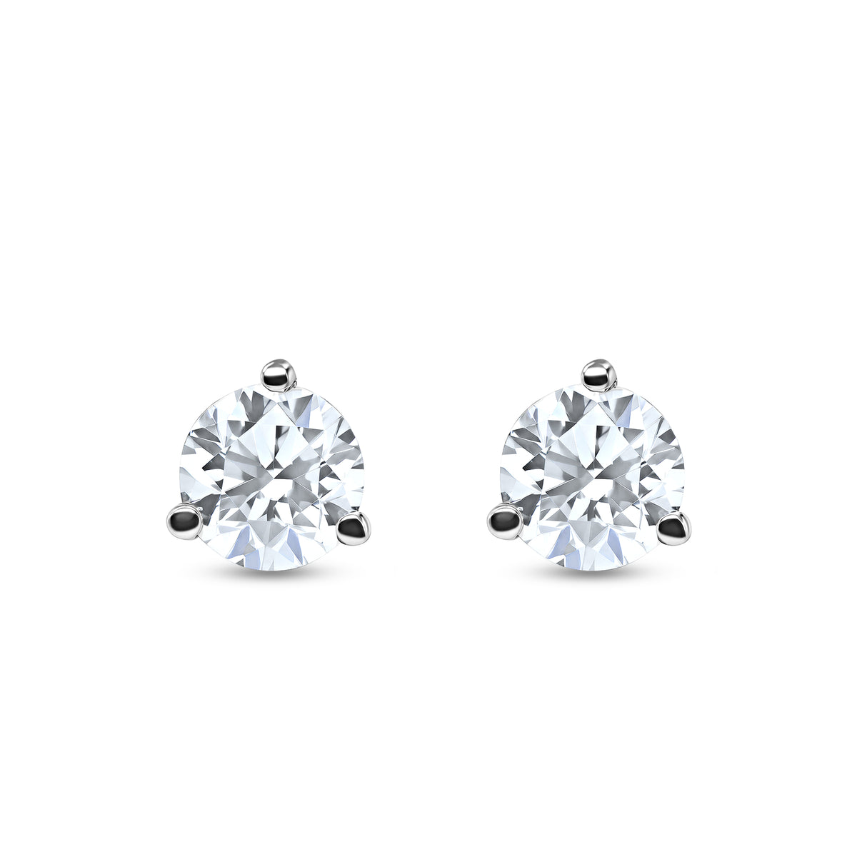 1.25 CTW Round Diamond Stud Earrings - alternate view