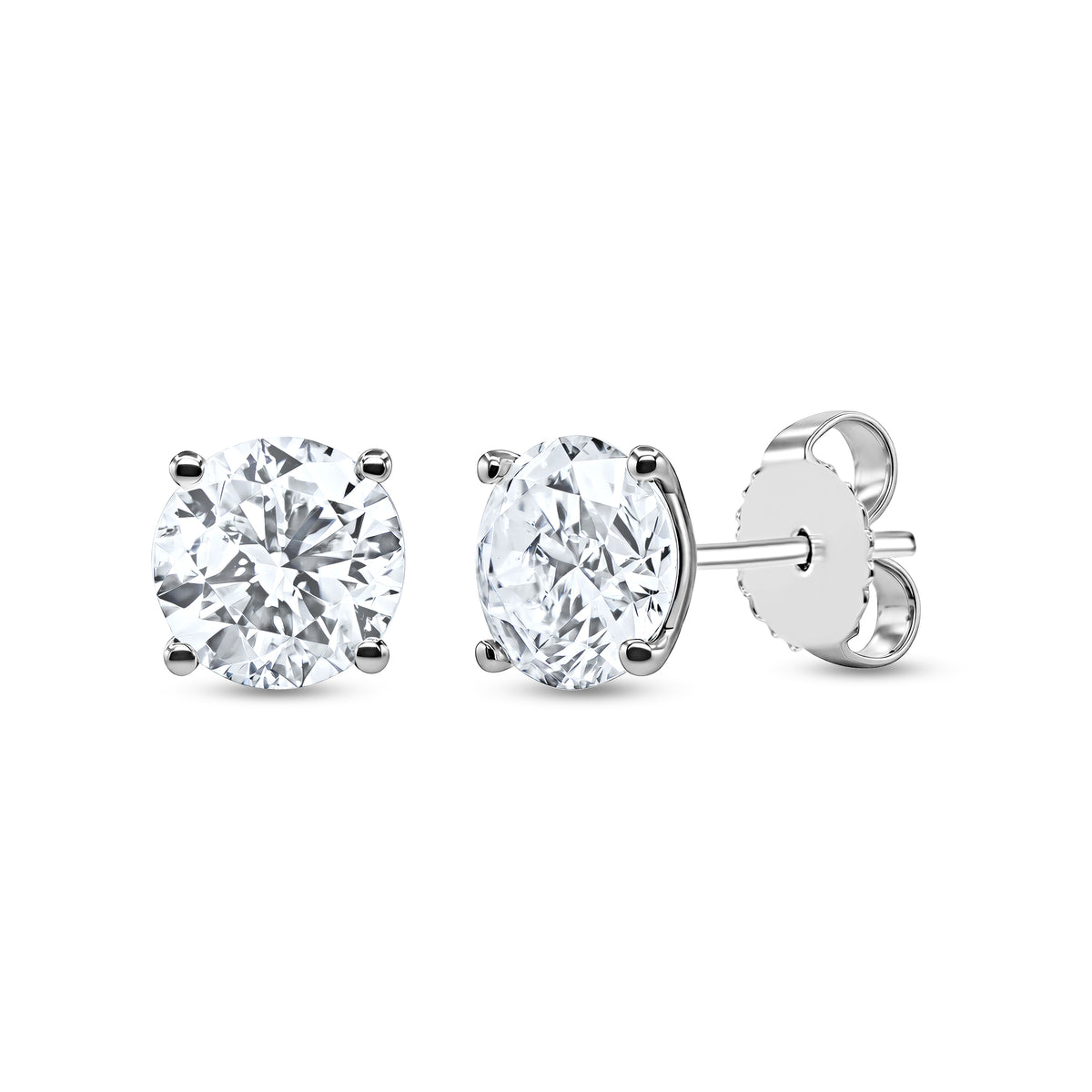 3.00 CTW Round Diamond Stud Earrings