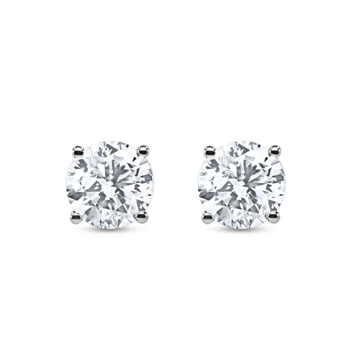 3.00 CTW Round Diamond Stud Earrings - alternate view