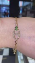 Load and play video in Gallery viewer, Diamond and green garnet bracelet (SKU B048)