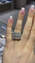 Load and play video in Gallery viewer, 18k white gold diamond cluster ring (SKU R046)