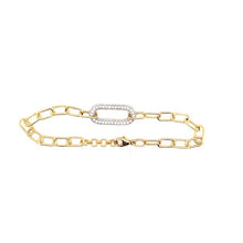 Load image into Gallery viewer, 18k yellow gold paper clip bracelet (SKU B051)