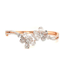 Load image into Gallery viewer, Rose gold flower bangle bracelet (SKU B047)