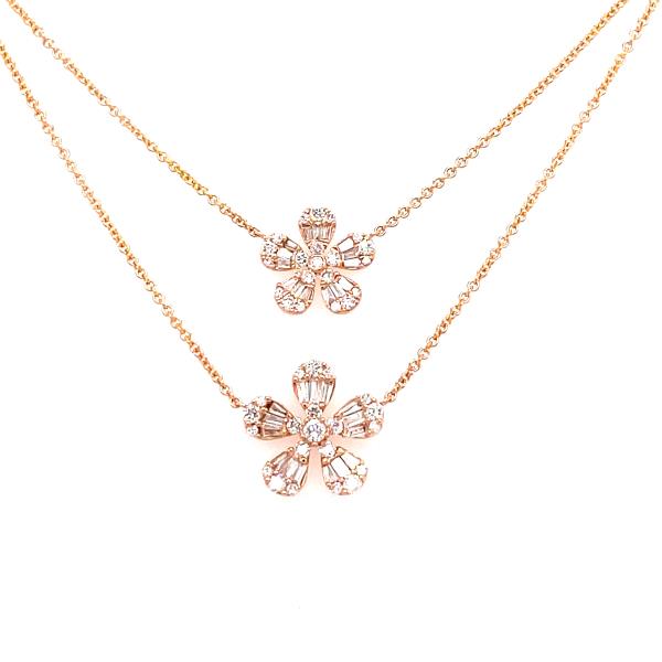 18k rose gold flower necklace (SKU N047) | Diamanti NYC