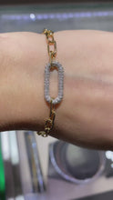 Load and play video in Gallery viewer, 18k yellow gold paper clip bracelet (SKU B051)