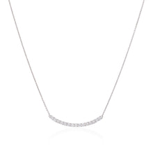 Load image into Gallery viewer, One handmade 18k white gold diamond necklace featuring round brilliant cut diamonds weighing ,89 carats total of F color, VS2 clarity, and of excellent cut and brilliance.