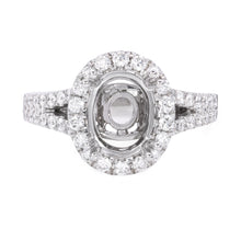 Load image into Gallery viewer, 18k white gold split shank halo setting (SKU S013)