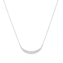 Load image into Gallery viewer, One handmade 14k white gold diamond necklace featuring 53 round brilliant cut diamonds weighing .51 carats total of F color, VS2 clarity, and of excellent cut and brilliance.