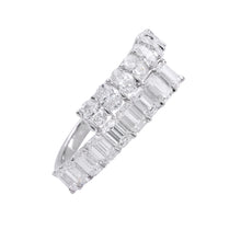 Load image into Gallery viewer, 18k white gold diamond ring with 9 oval brilliant cut diamon