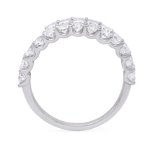 Load image into Gallery viewer, 18k white gold diamond ring with 9 oval brilliant cut diamon