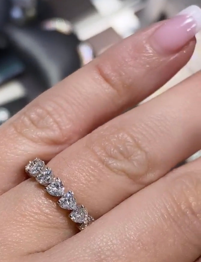 Diamond heart shaped eternity band (SKU R027) Diamanti NYC