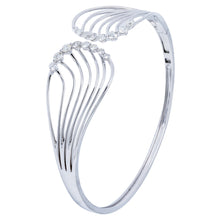 Load image into Gallery viewer, 18k white gold diamond bangle bracelet (SKU B065)