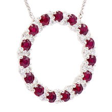 Load image into Gallery viewer, Diamond and ruby circle of life pendant necklace (SKU N073)