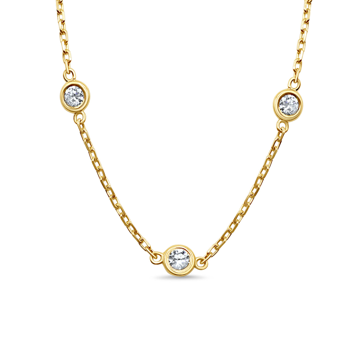 Diamond Bezel Station Necklace