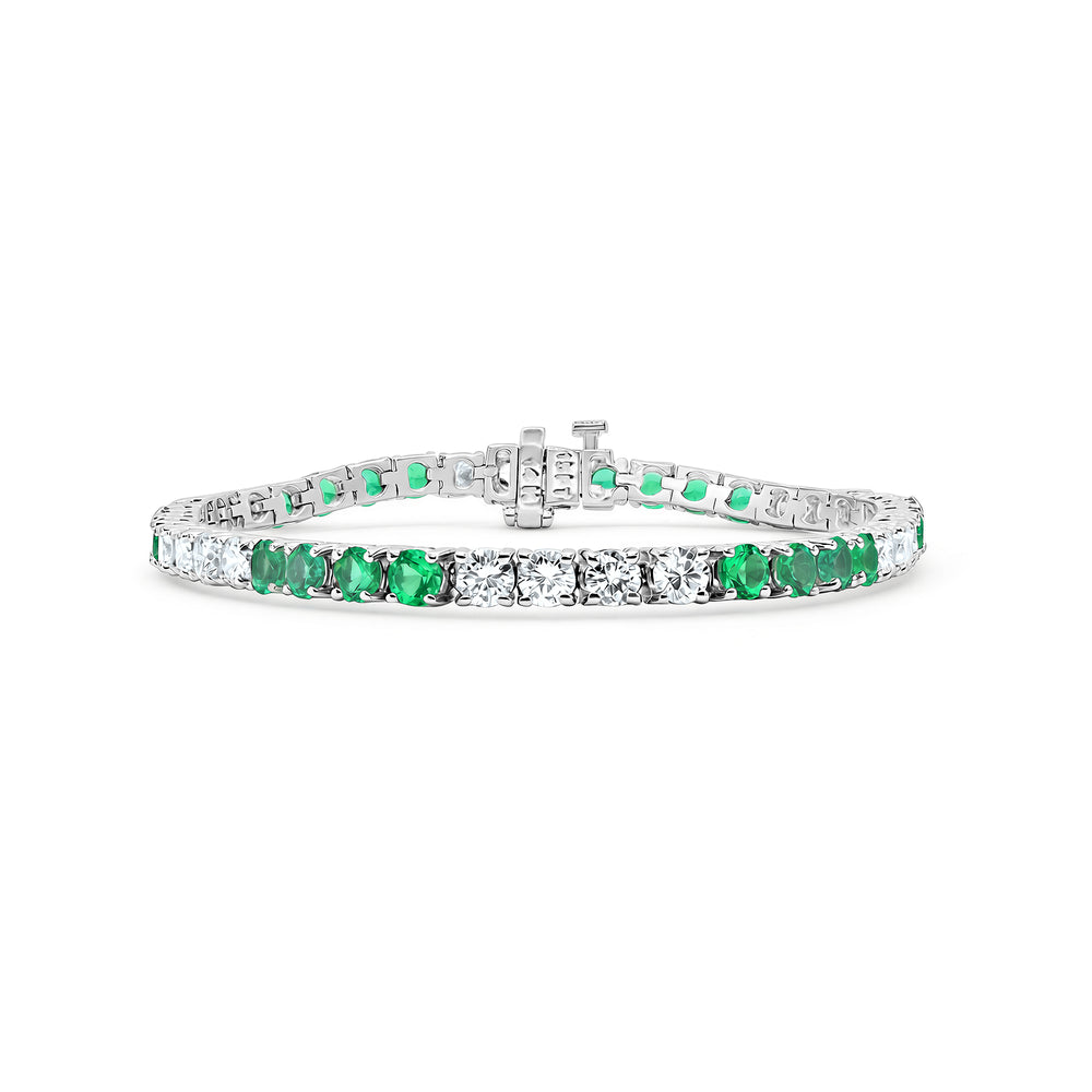 Diamond and Emerald Tennis Bracelet