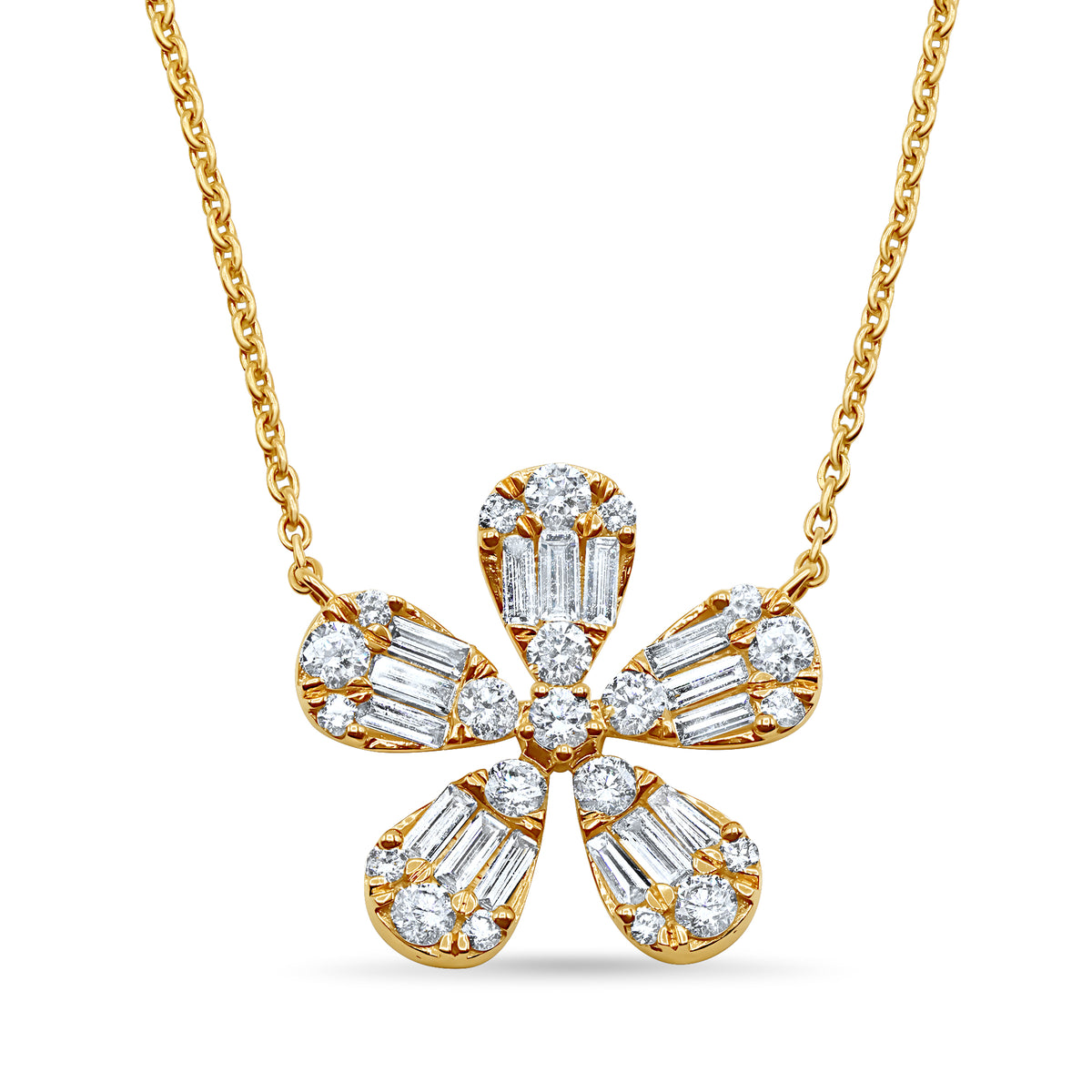 Single Flower Diamond Pendant