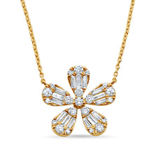 Load image into Gallery viewer, Single Flower Diamond Pendant
