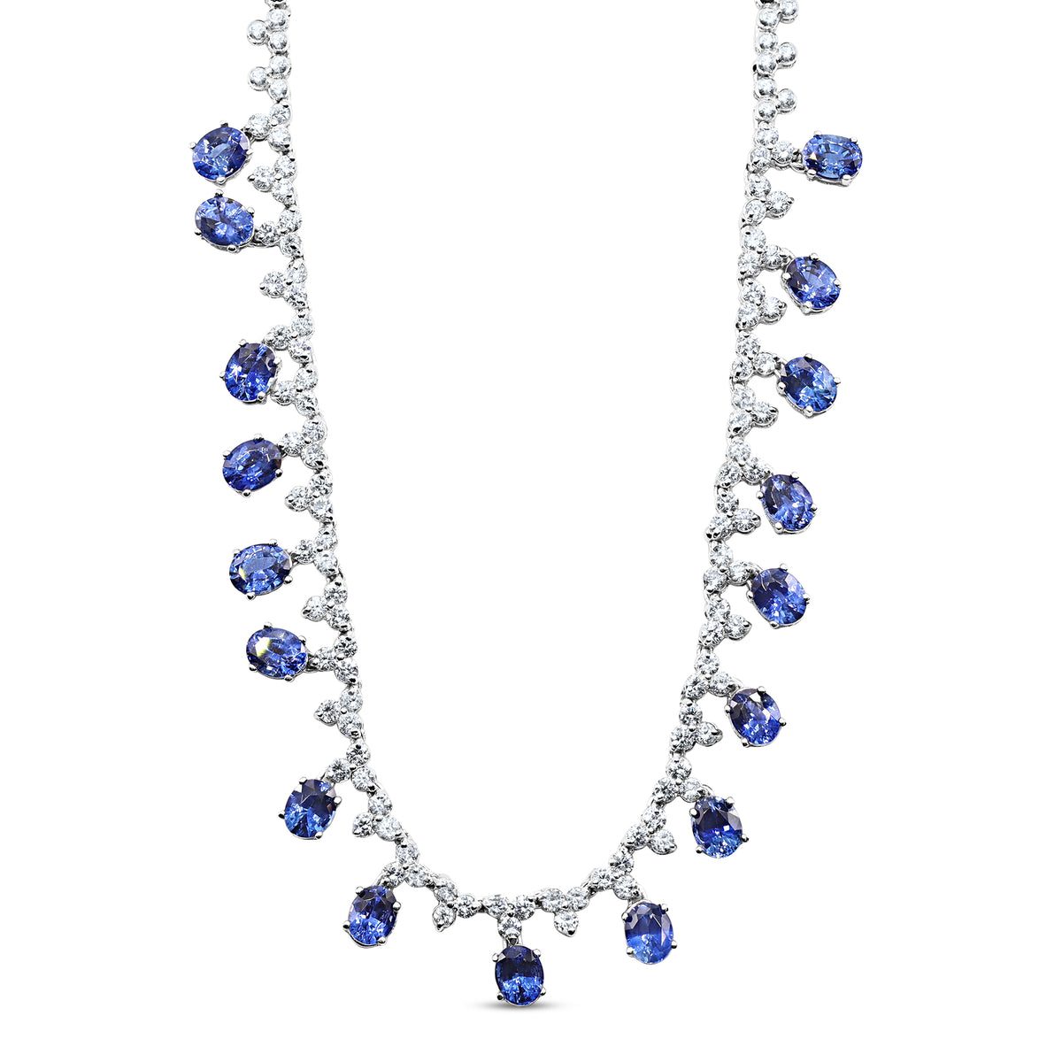 Diamond and Blue Sapphire Necklace