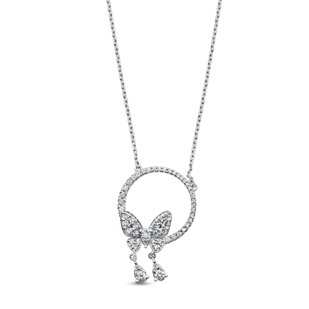 Diamond Butterfly Pendant With Chain