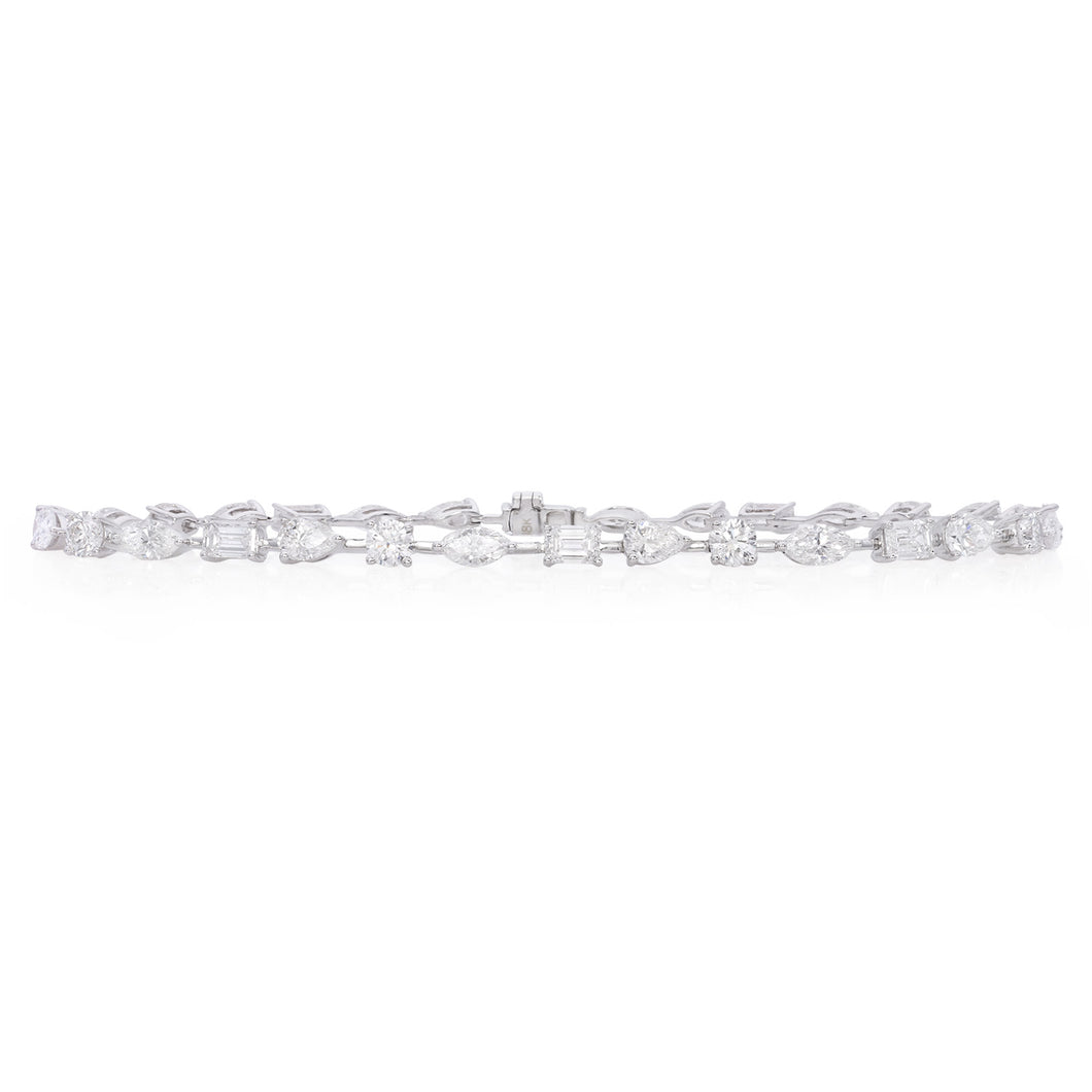 Diamond multi shape flexible bracelet (SKU B072)