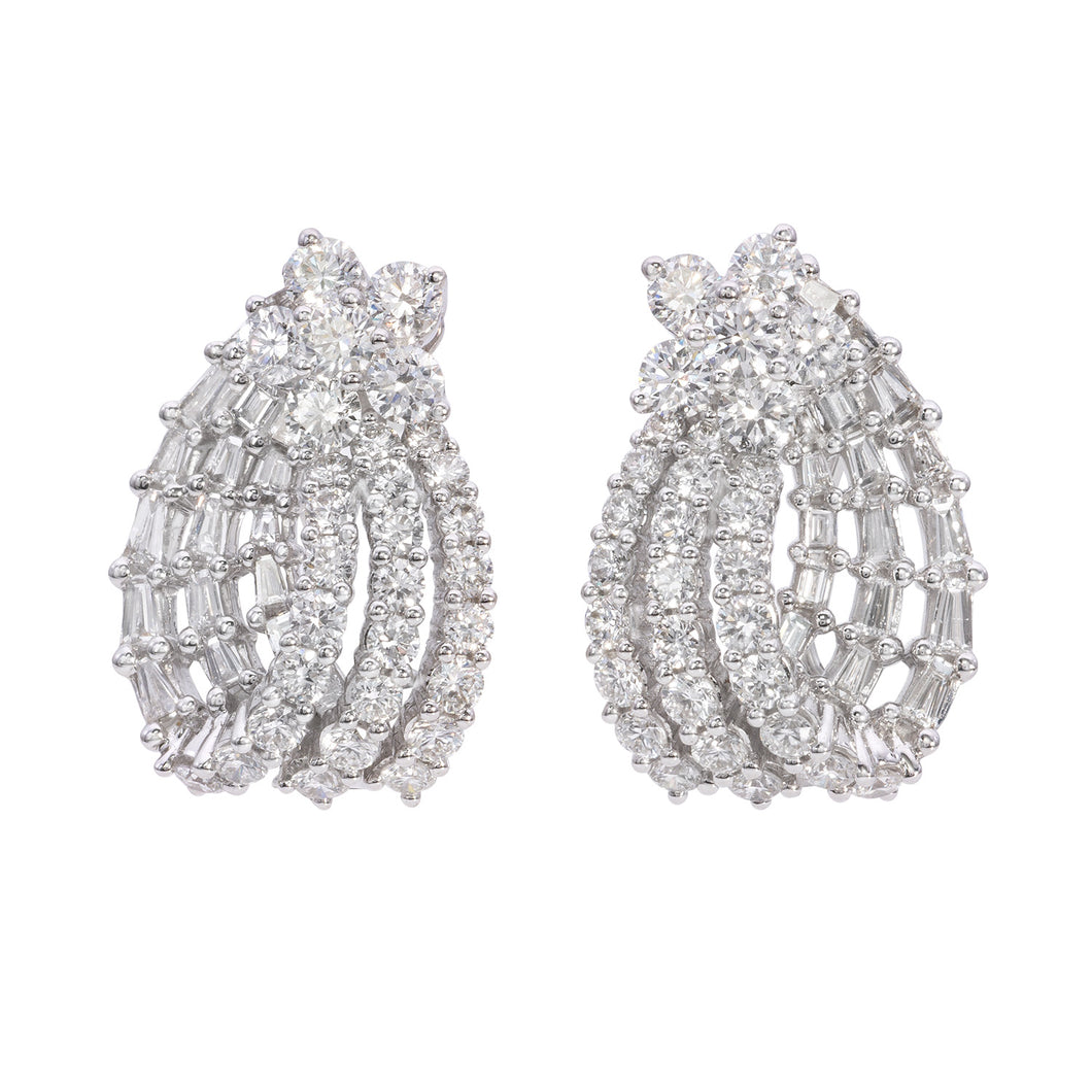 18k white gold diamond earrings (SKU E110)