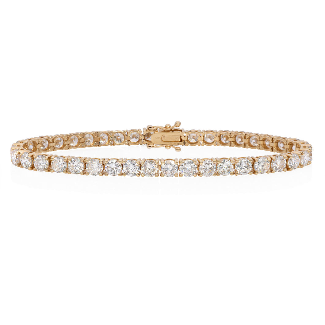 14k yellow gold diamond tennis bracelet (SKU B077)