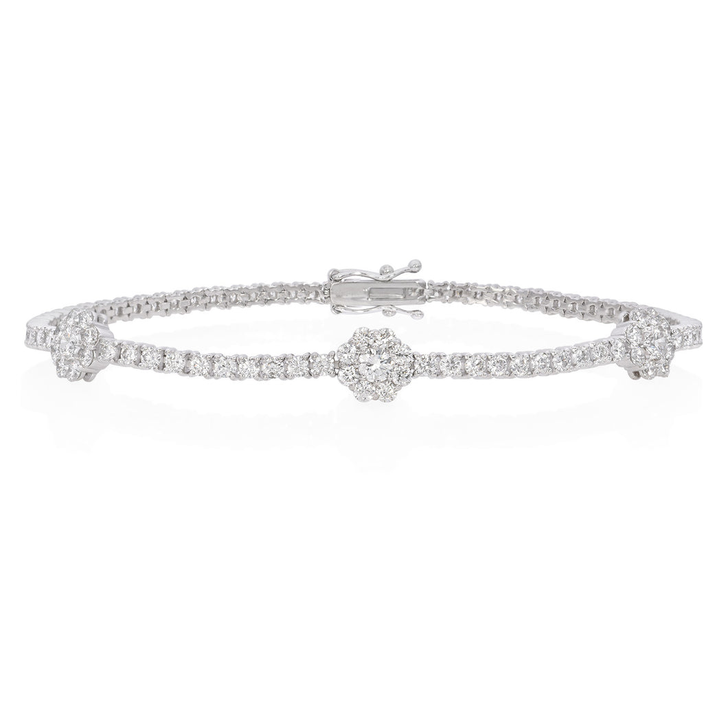 Diamond floral bracelet (SKU B078)