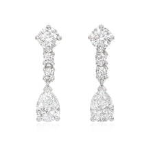 Load image into Gallery viewer, Diamond drop earrings 18k white gold SKU E115

