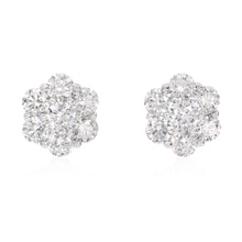 Load image into Gallery viewer, 18k white gold cluster earrings SKU E114
