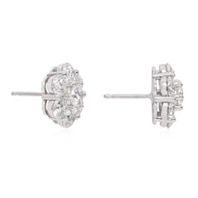Load image into Gallery viewer, 18k white gold cluster earrings SKU E114
