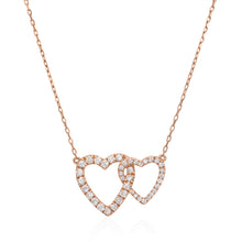 Load image into Gallery viewer, Rose gold double heart necklace (SKU N087)
