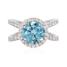 Load image into Gallery viewer, Blue LAB diamond ring (SKU R079)
