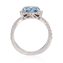 Load image into Gallery viewer, Blue LAB diamond ring (SKU R079)
