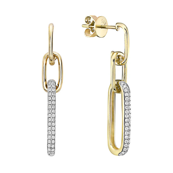 Paperclip diamond earrings (SKU E081)