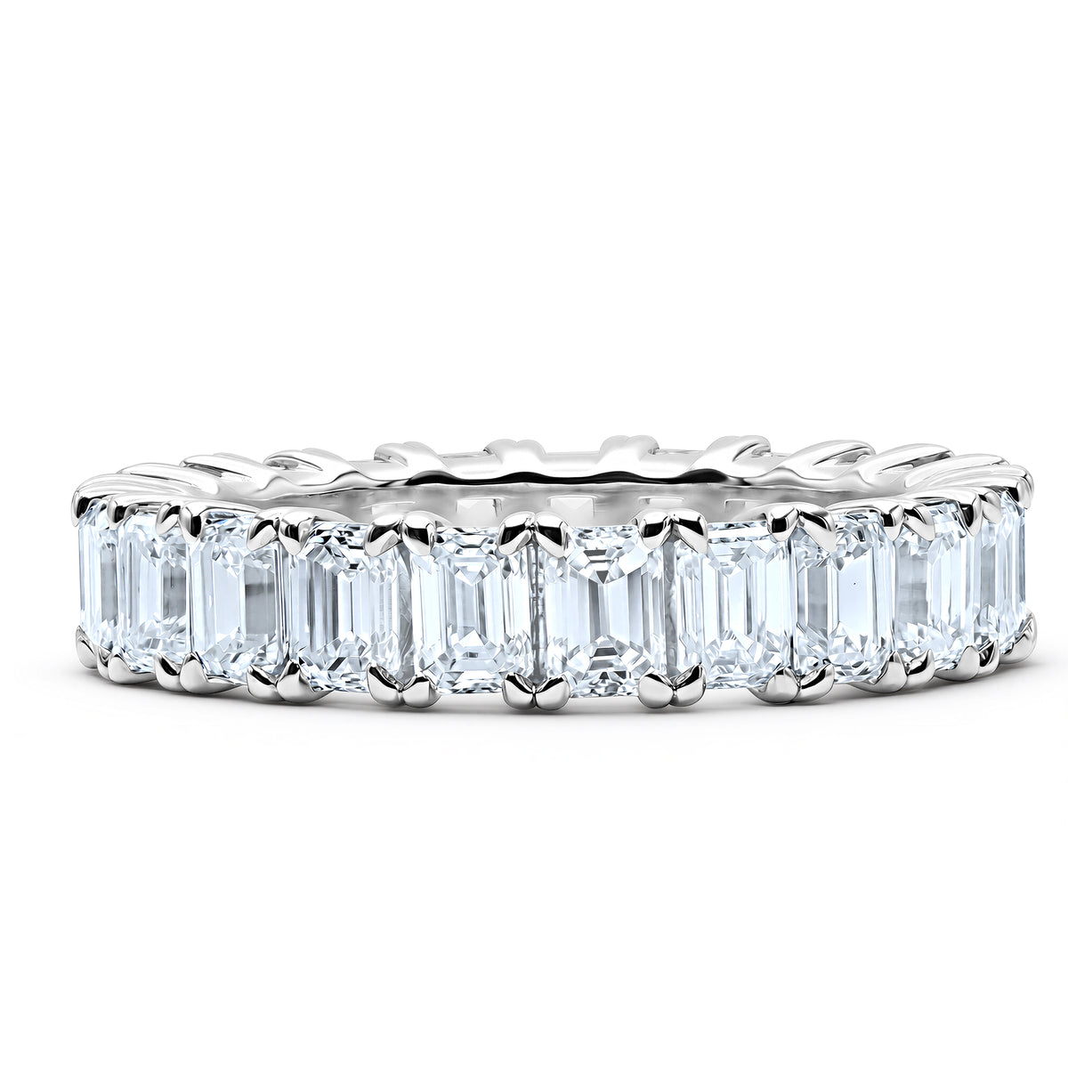 4.50 CTW emerald-cut diamond eternity band in platinum