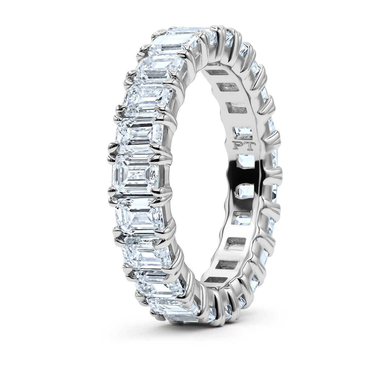 4.50 CTW emerald-cut diamond eternity band in platinum - alternate view