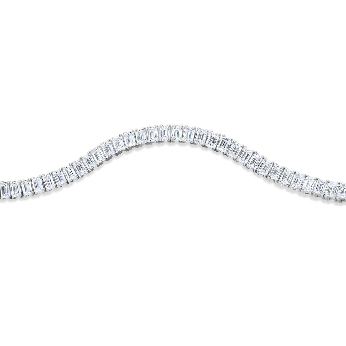 6.00 CTW emerald-cut diamond tennis bracelet in 14K white gold - alternate view