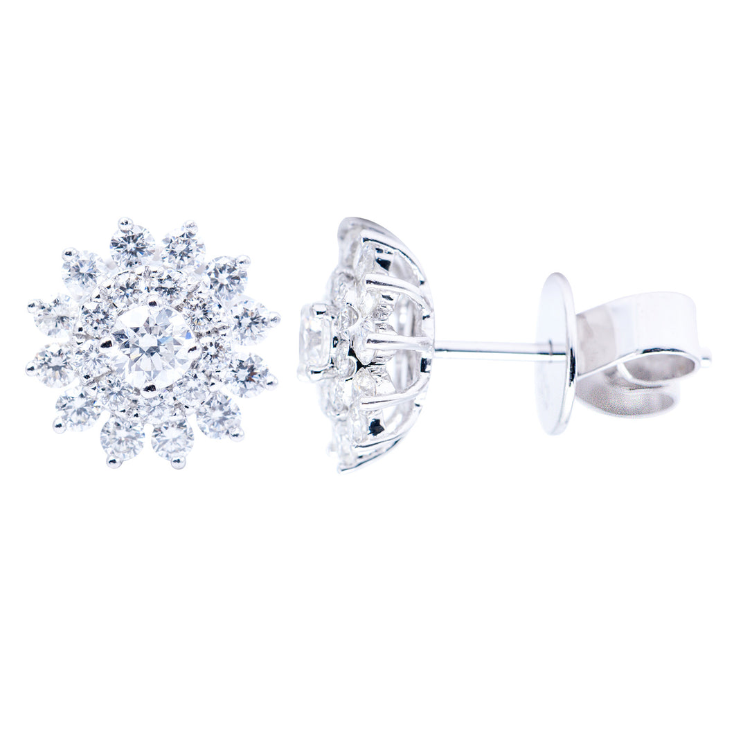 DIamond cluster earrings (SKU E091)