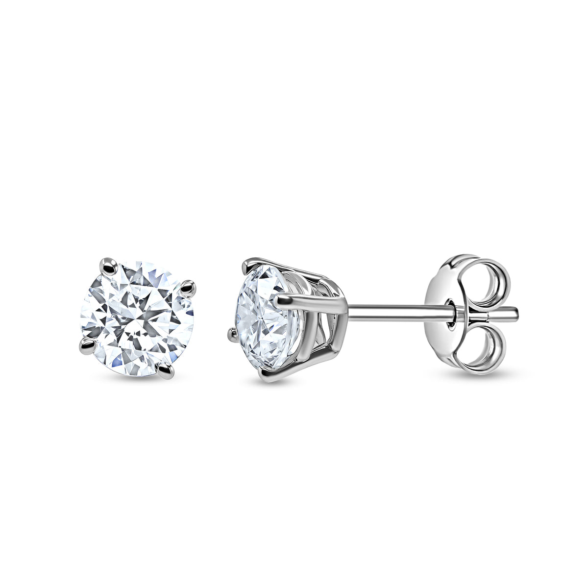 0.75 CTW Round Diamond Stud Earrings - alternate view