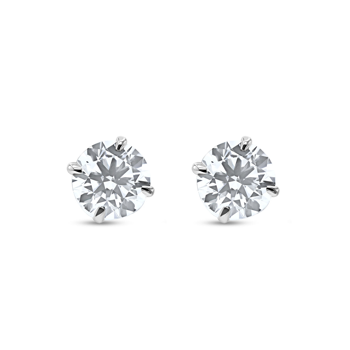 1.00 CTW Round Diamond Stud Earrings